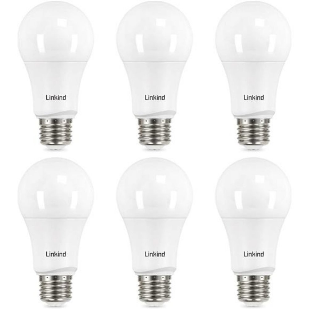 A19 LED Light Bulbs, 100 Watt Equivalent, 2700K Soft White, Pack of 6